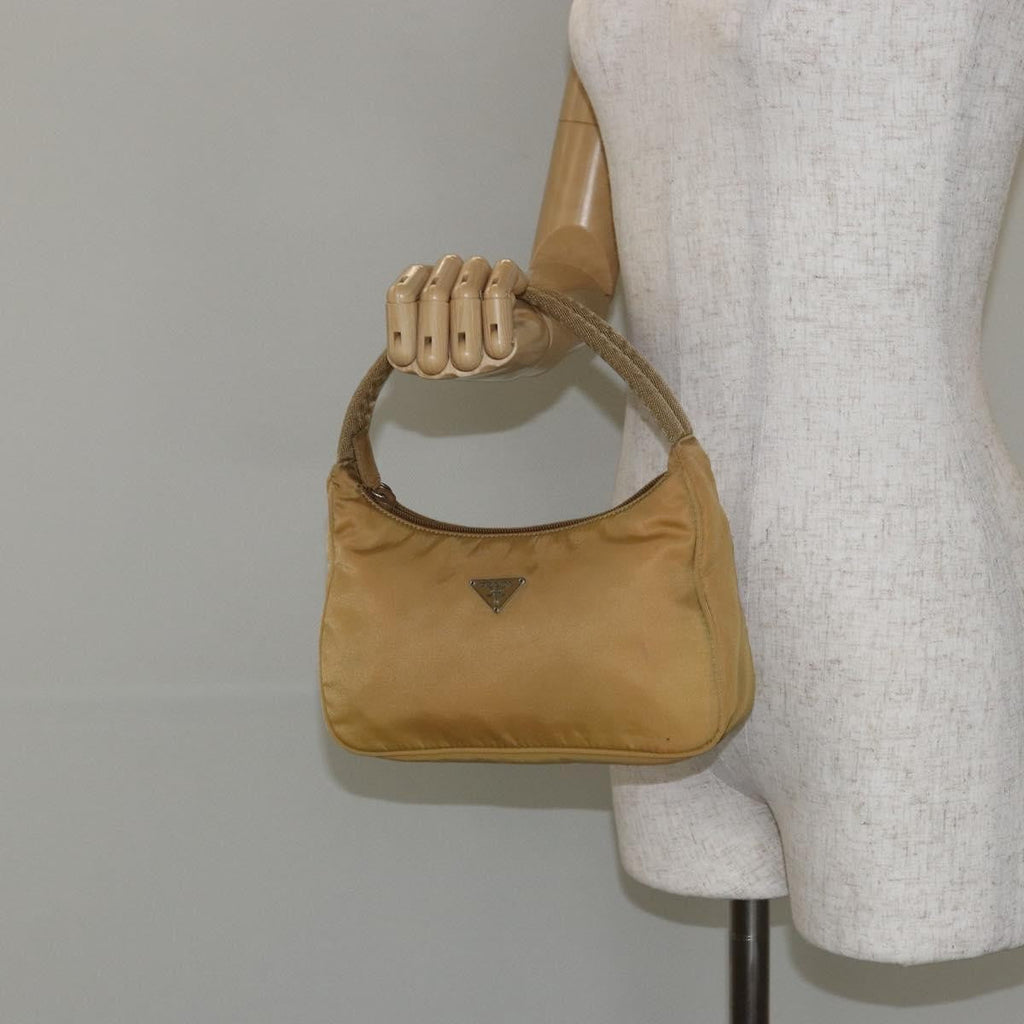 Prada Re-Edition 2000 Hobo Tessuto Beige Nylon Clutche & Pouche Bag (Pre-Owned)