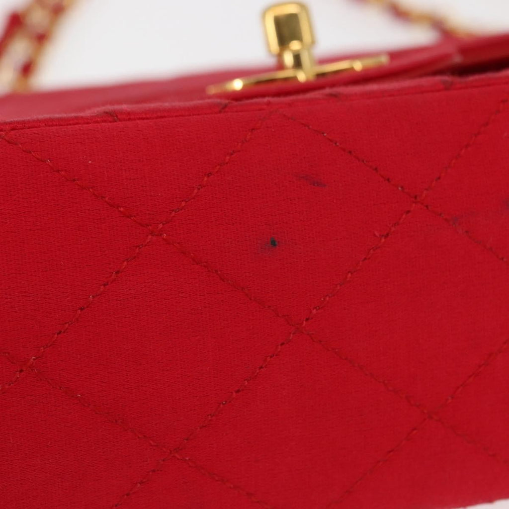 Chanel Timeless - Classic Double Flap Bag Quilted Satin Red Satin Shoulder Bag Bag (Pre-Owned)