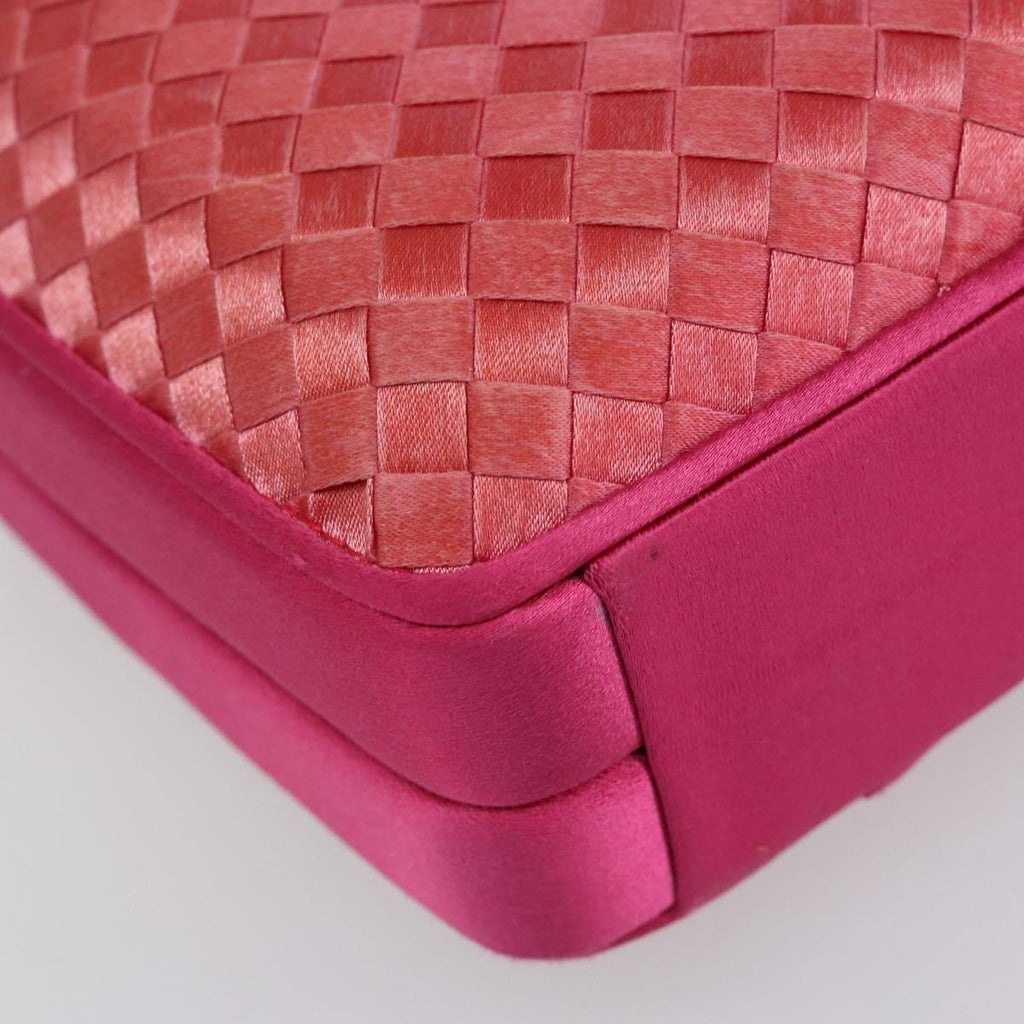 Bottega Veneta Intrecciato Clutch Bag Satin Pink Satin Clutche & Pouche Bag (Pre-Owned)