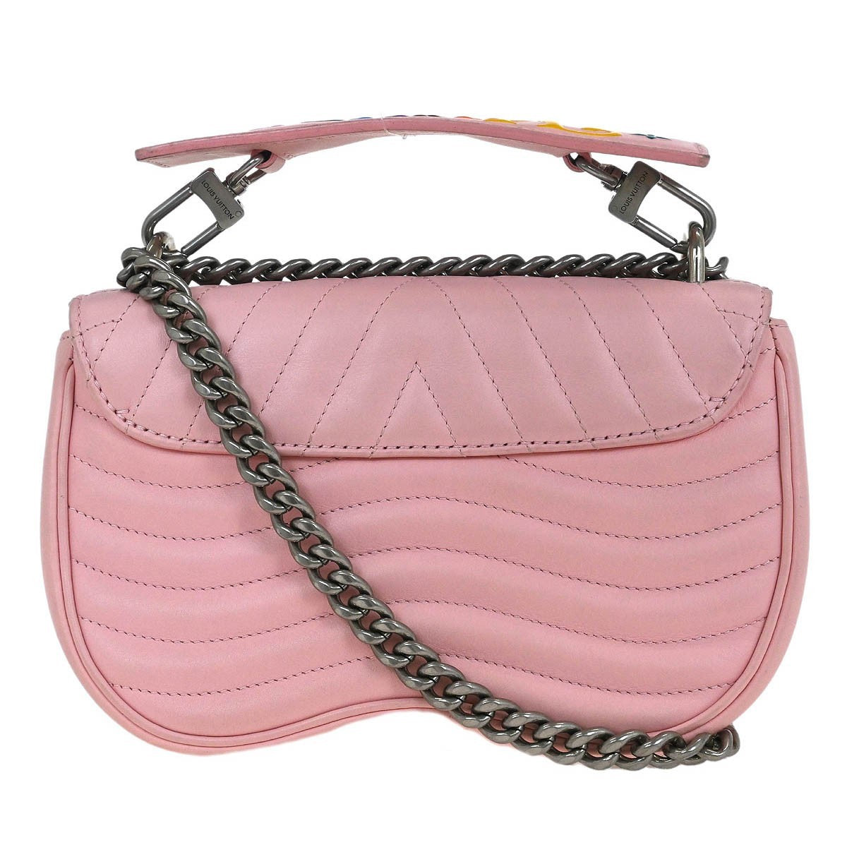 Louis Vuitton New Wave Chain Bag Quilted Leather Pink Leather Shoulder Bag Bag (Pre-Owned)