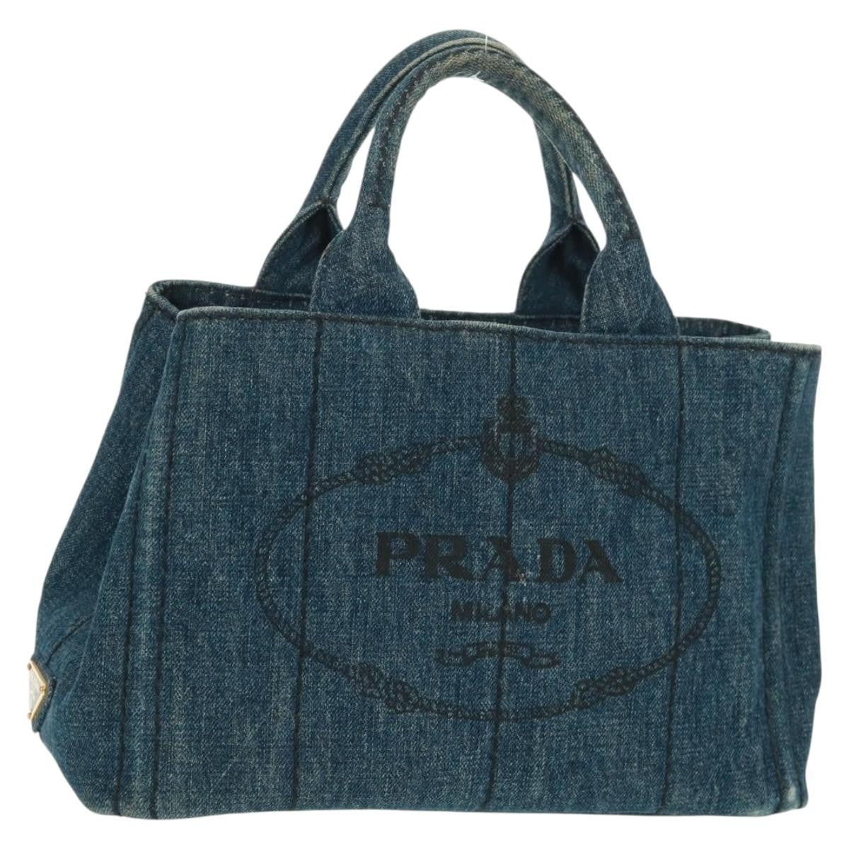 Prada Canapa Tote Denim Blue Denim_Jeans Tote Bag Bag (Pre-Owned)