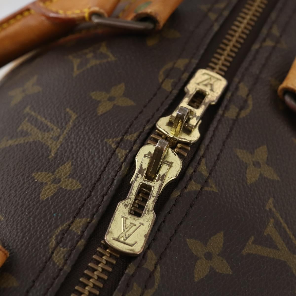 Louis Vuitton Keepall Bandouliere Bag Monogram Canvas Brown Canvas Travel Bag Bag (Pre-Owned)