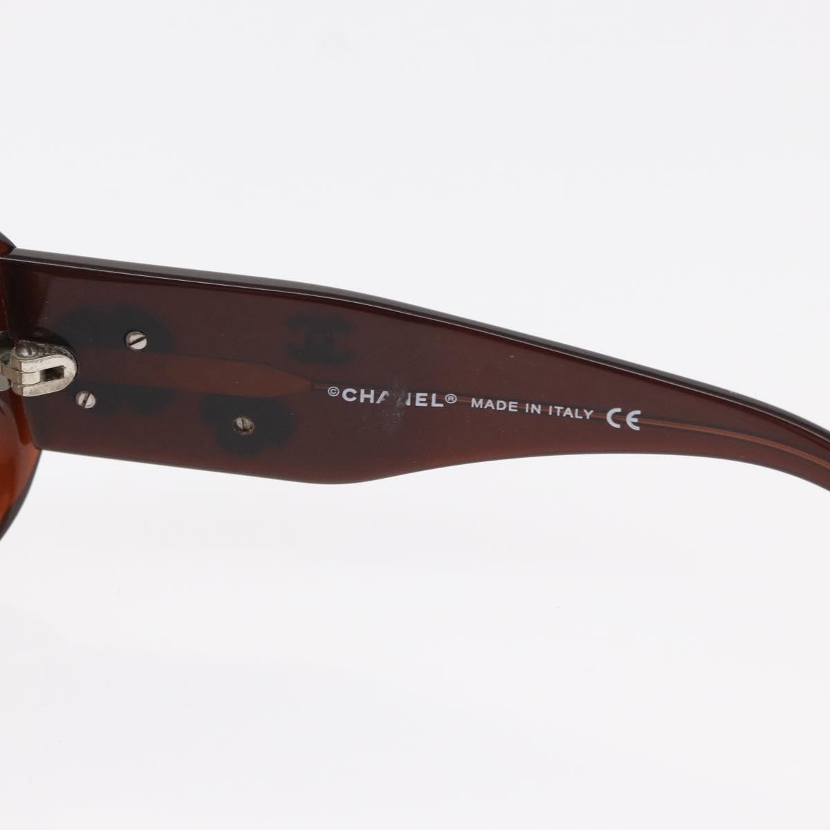 Chanel Camélia Sunglasses Plastic Brown Plastic Sunglasse Accessory (Pre-Owned)