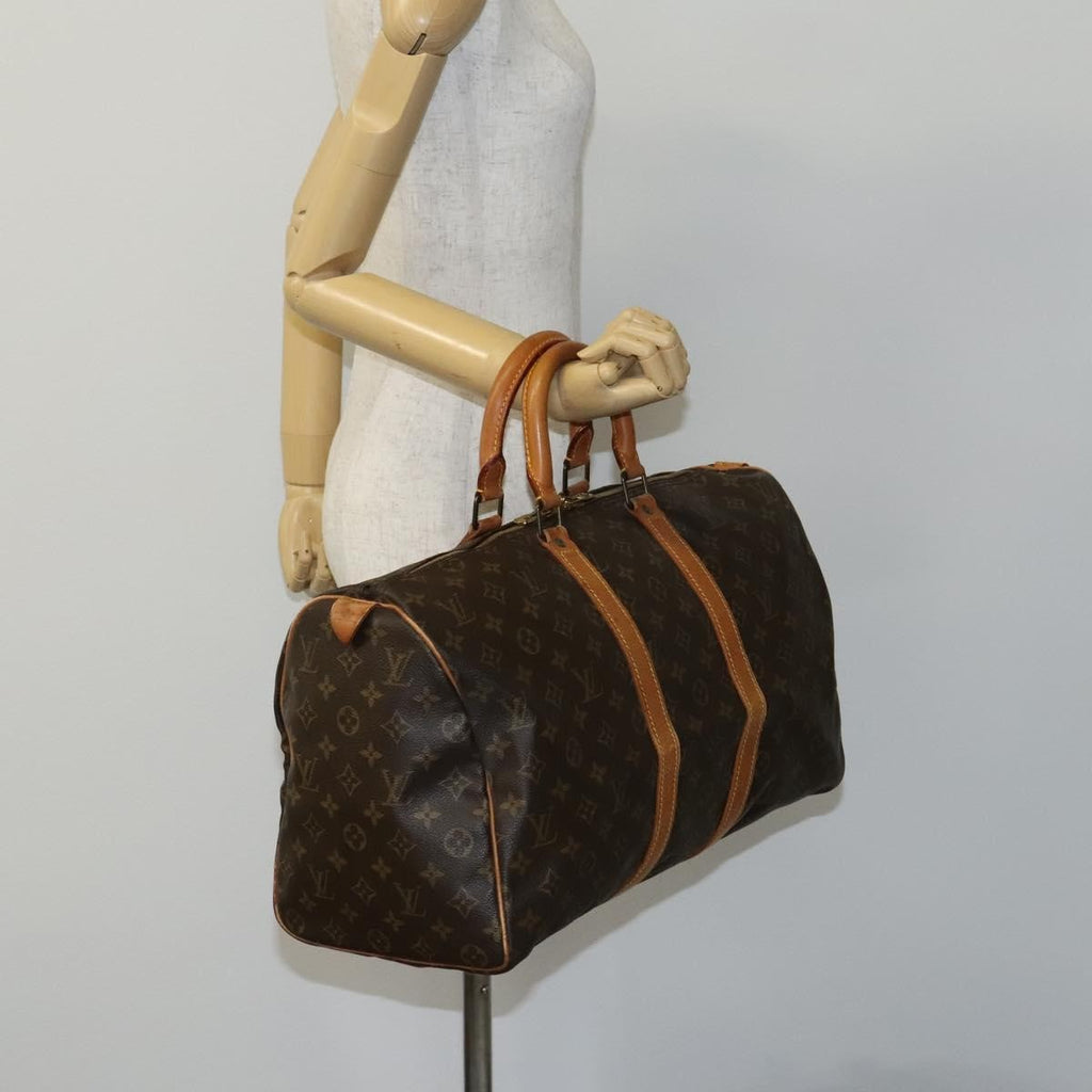 Louis Vuitton Keepall Bag Monogram Canvas Brown Canvas Travel Bag Bag (Pre-Owned)