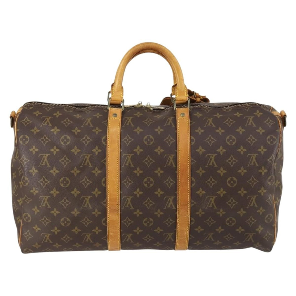Louis Vuitton Keepall Bandouliere Bag Monogram Canvas Brown Canvas Travel Bag Bag (Pre-Owned)