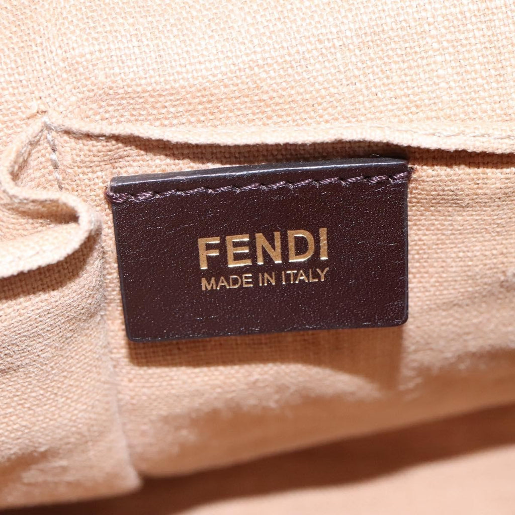 Fendi 2Jours Bag Canvas Beige Canvas Tote Bag Bag (Pre-Owned)