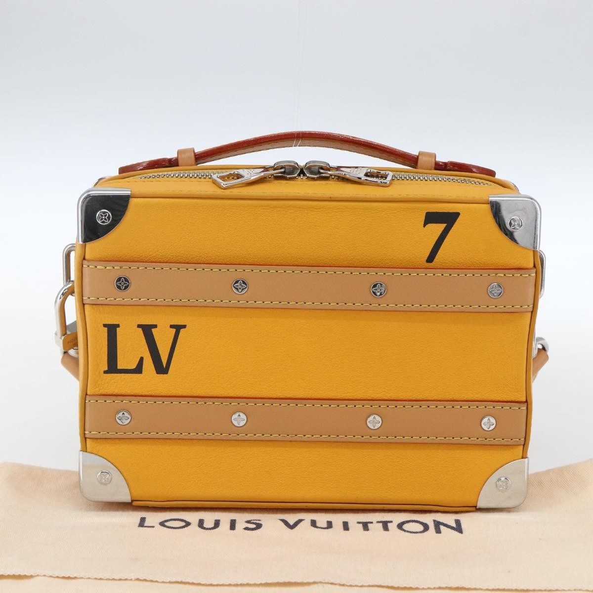 Louis Vuitton Handle Soft Trunk Bag Monogram Taurillon Leather Yellow Leather Clutche & Pouche Bag (Pre-Owned)