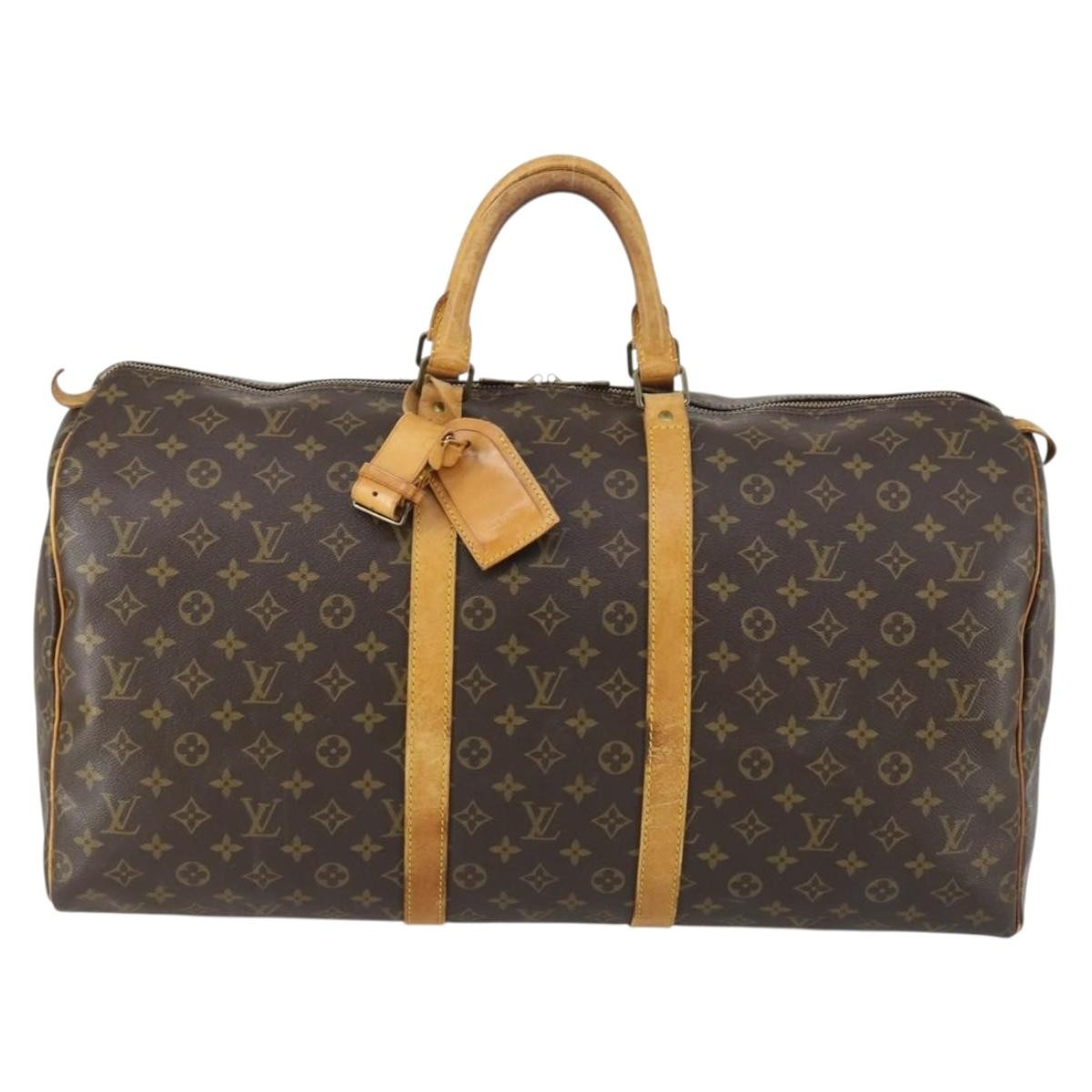Louis Vuitton Keepall Bag Monogram Canvas Brown Canvas Travel Bag Bag (Pre-Owned)
