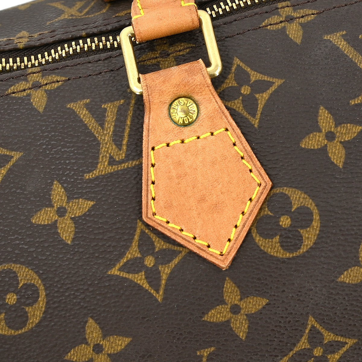 Louis Vuitton Speedy Handbag Monogram Canvas Brown Canvas,Leather Handbag (Pre-Owned)