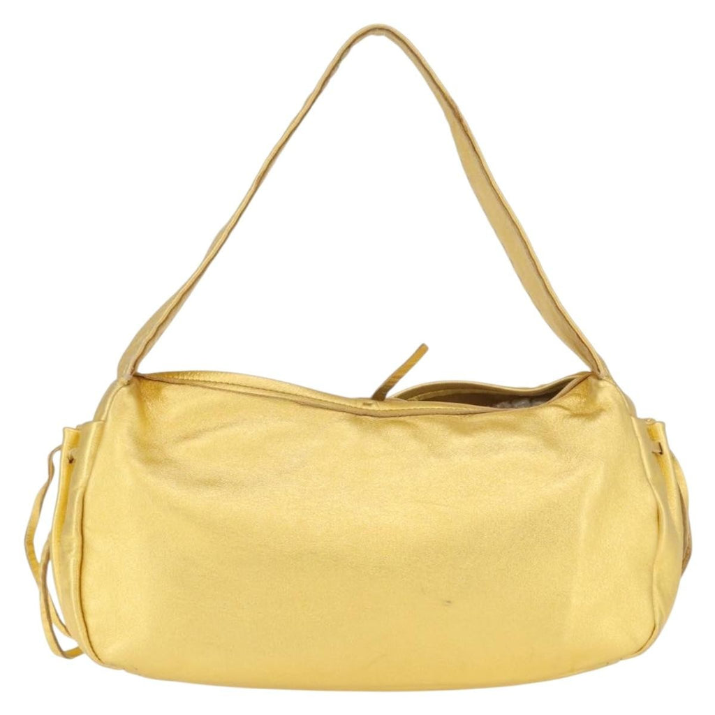 Prada Vintage Shoulder Bag Leather Gold Leather Shoulder Bag Bag (Pre-Owned)