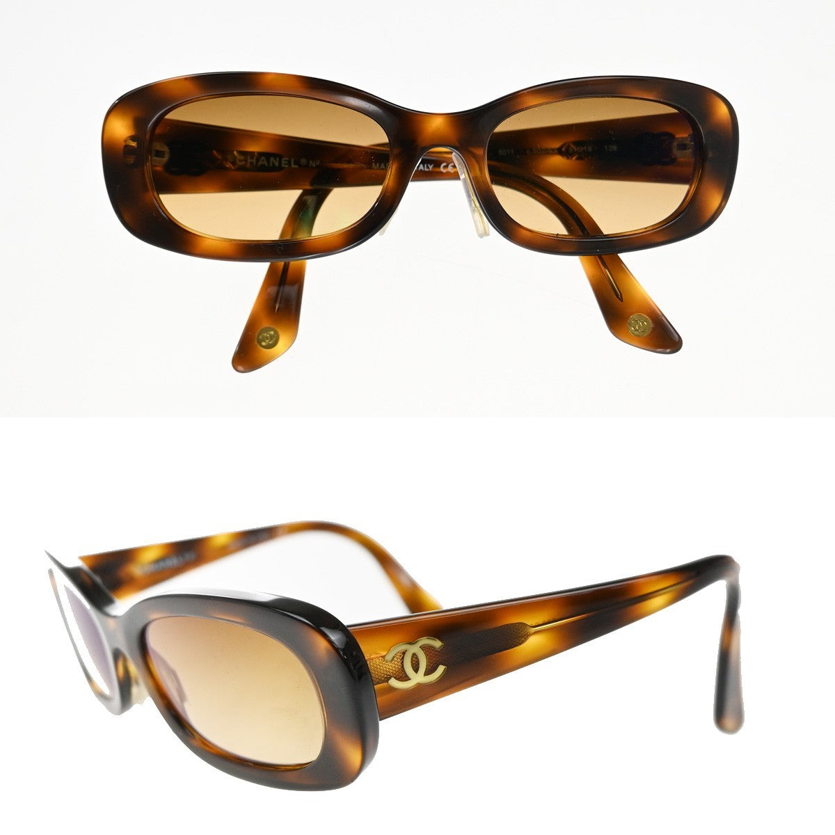Chanel Chanel Logo Sunglasses Eye Wear Plastic Brown Plastic Sunglasse Accessory (Pre-Owned)
