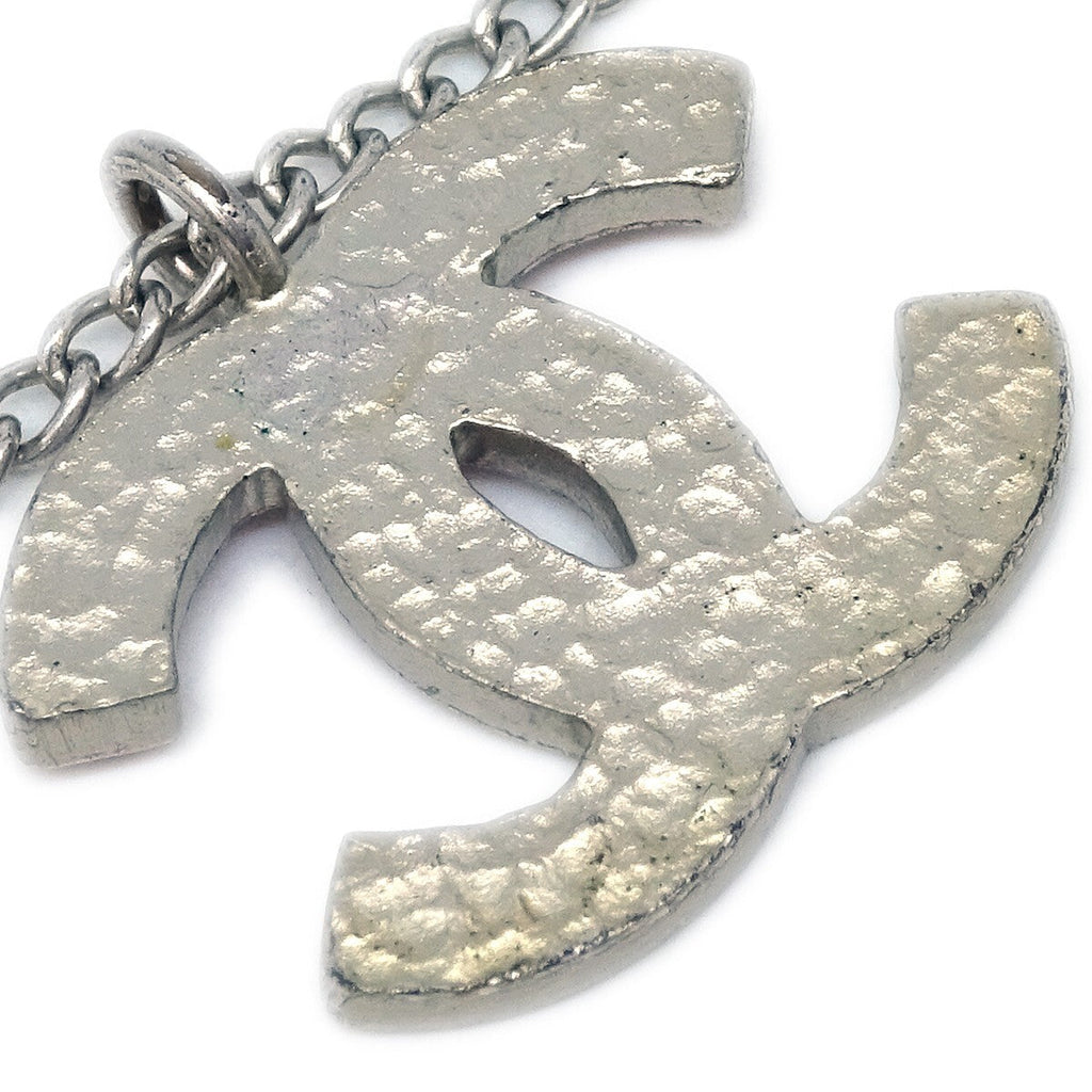 Chanel Cc Pendant Necklace Metal Silver Silver_Plated Necklace Jewelry (Pre-Owned)