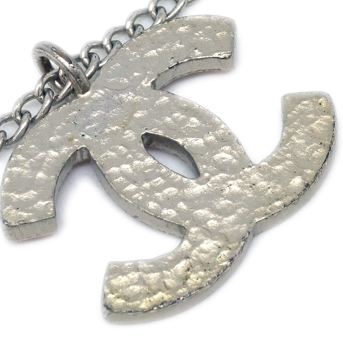Chanel Cc Pendant Necklace Metal Silver Silver_Plated Necklace Jewelry (Pre-Owned)