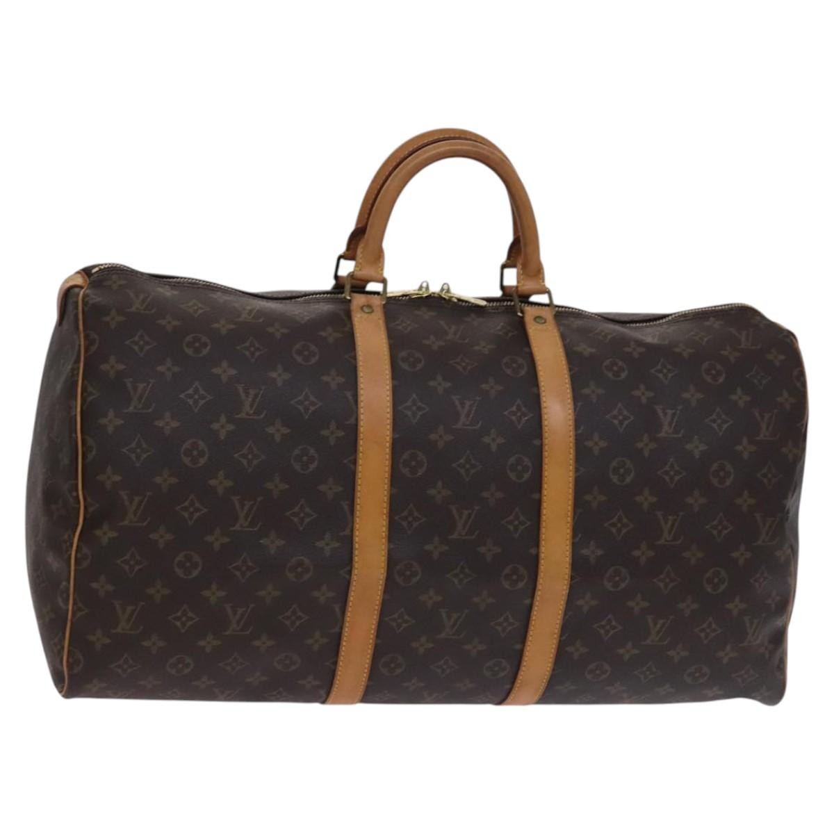 Louis Vuitton Keepall Bag Monogram Canvas Brown Canvas Travel Bag Bag (Pre-Owned)