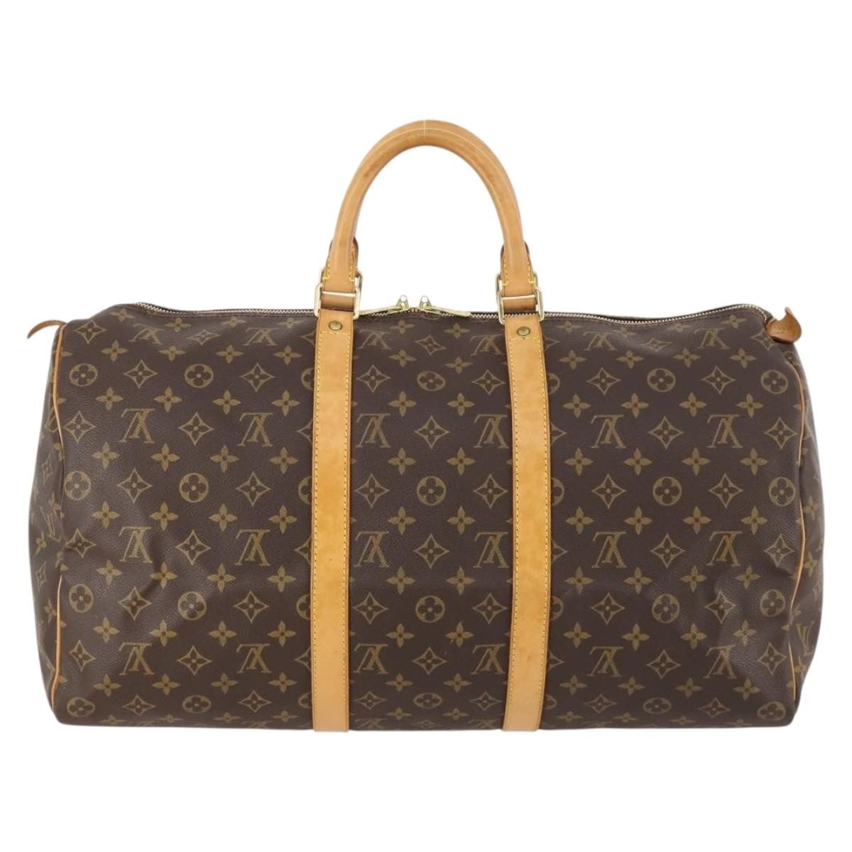 Louis Vuitton Keepall Bag Monogram Canvas Brown Canvas Travel Bag Bag (Pre-Owned)