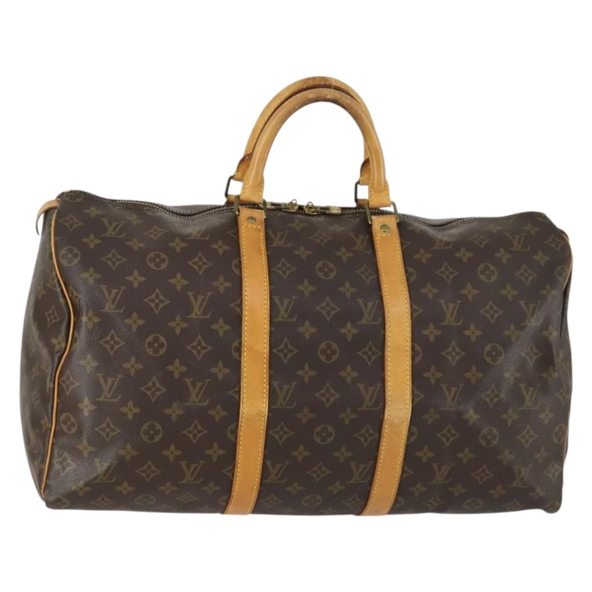 Louis Vuitton Keepall Bag Monogram Canvas Brown Canvas Travel Bag Bag (Pre-Owned)