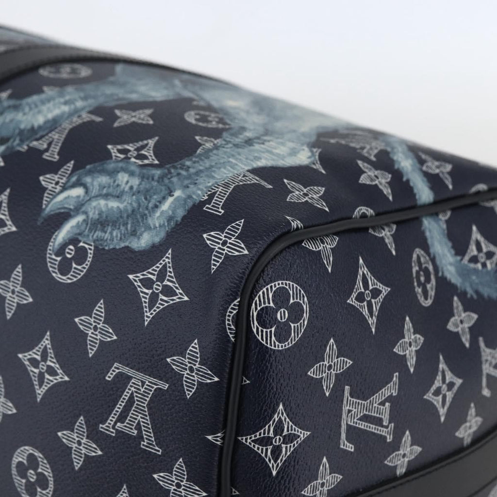 Louis Vuitton Keepall Bandouliere Bag Limited Edition Chapman Savane Monogram Canvas Navy Canvas Travel Bag Bag (Pre-Owned)