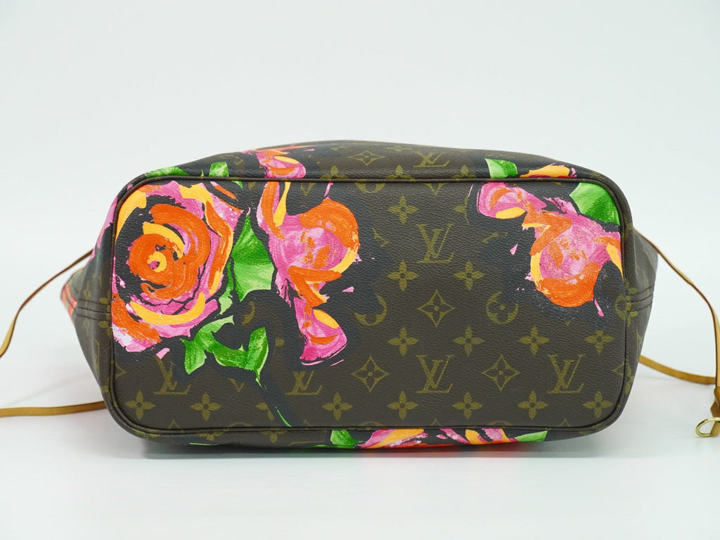 Louis Vuitton Neverfull Tote Limited Edition Monogram Roses Brown Canvas Tote Bag Bag (Pre-Owned)