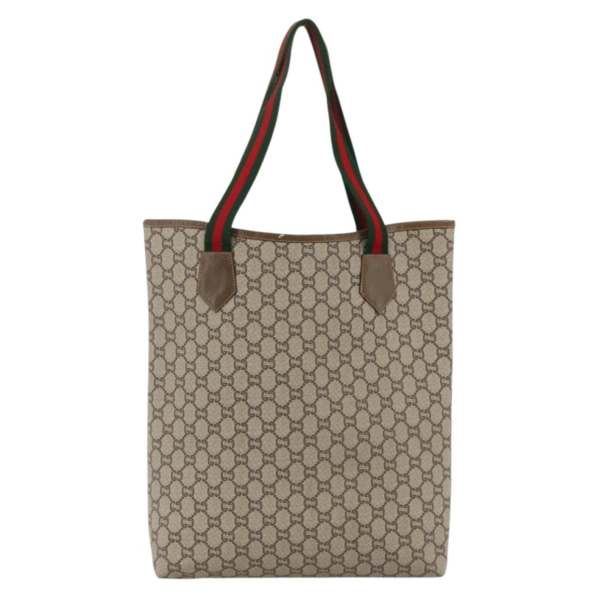 Gucci Ophidia Front Pocket Shopper Tote Gg Coated Canvas Beige Canvas Tote Bag Bag (Pre-Owned)