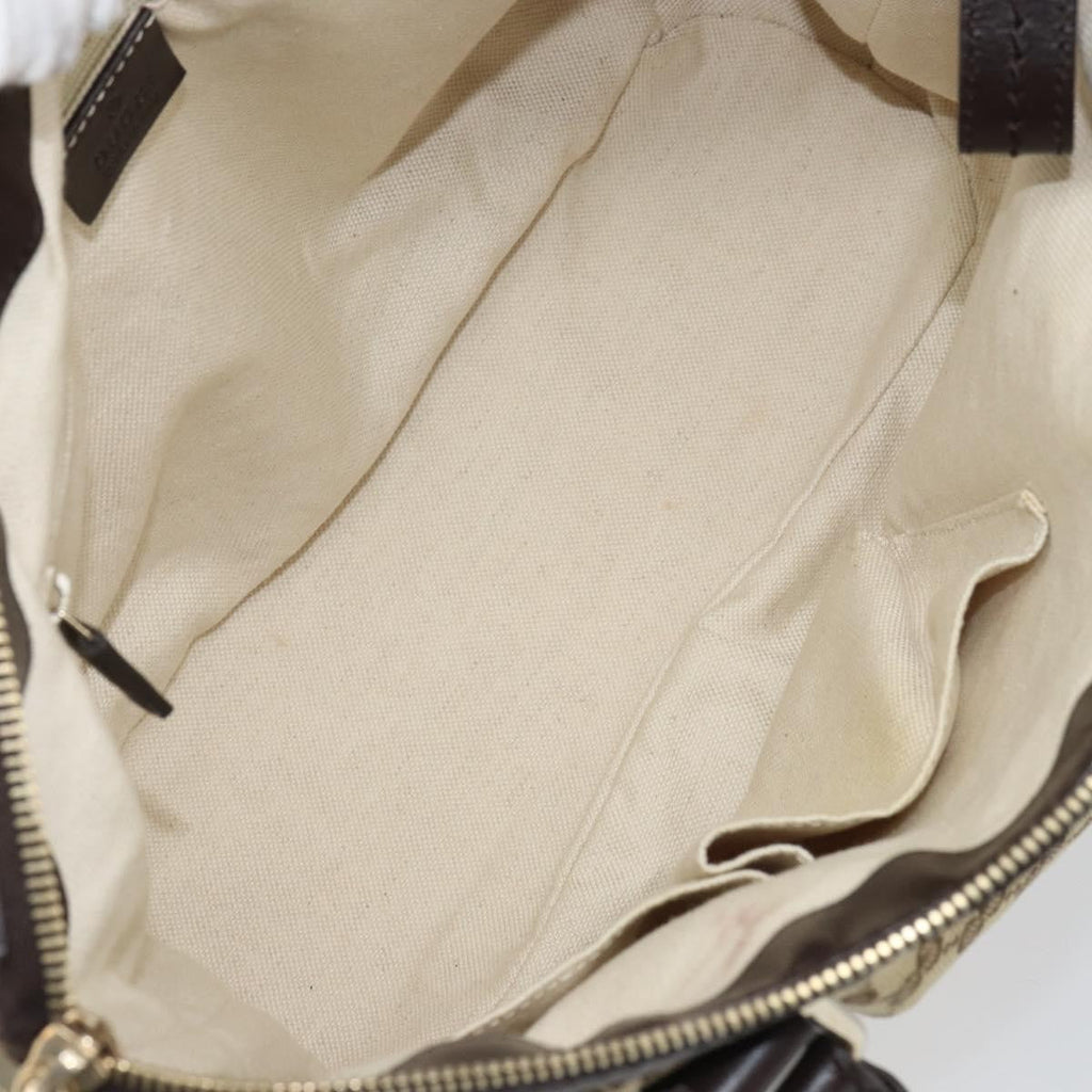Gucci Sukey Top Handle Satchel Gg Canvas With Leather Beige Canvas Handbag (Pre-Owned)