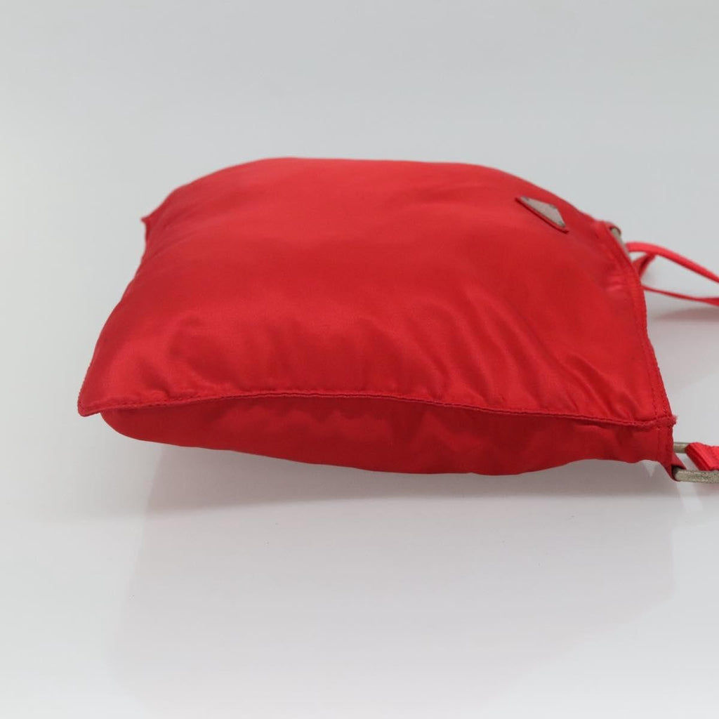 Prada Flat Messenger Bag Tessuto Red Nylon Shoulder Bag Bag (Pre-Owned)