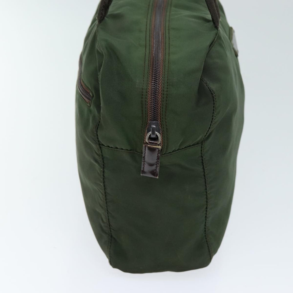 Prada Bowling Shoulder Bag Tessuto Khaki Nylon Handbag (Pre-Owned)