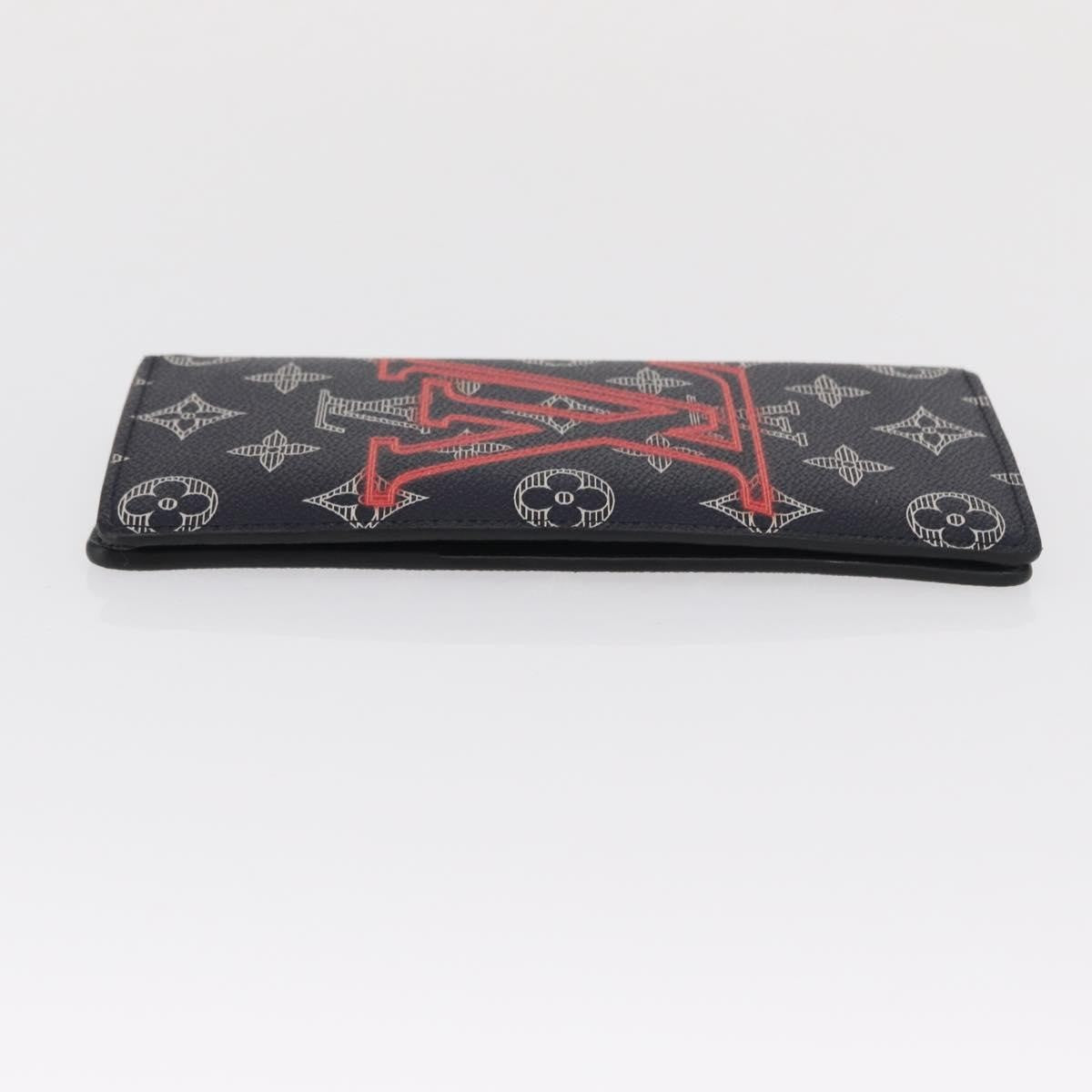 Louis Vuitton Brazza Long Bifold Wallet Monogram Comics Navy Canvas Wallets Accessory (Pre-Owned)