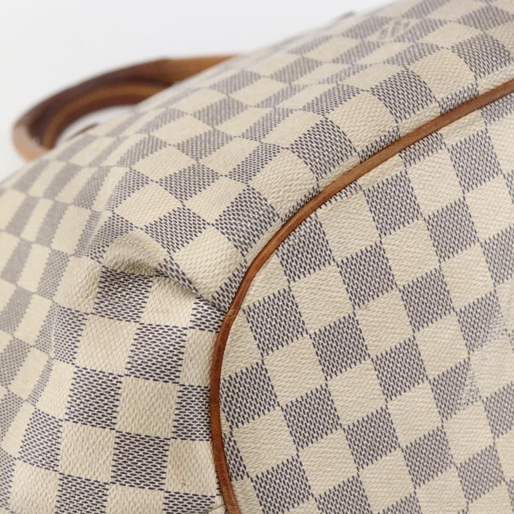 Louis Vuitton Riviera Handbag Damier White Canvas Handbag (Pre-Owned)
