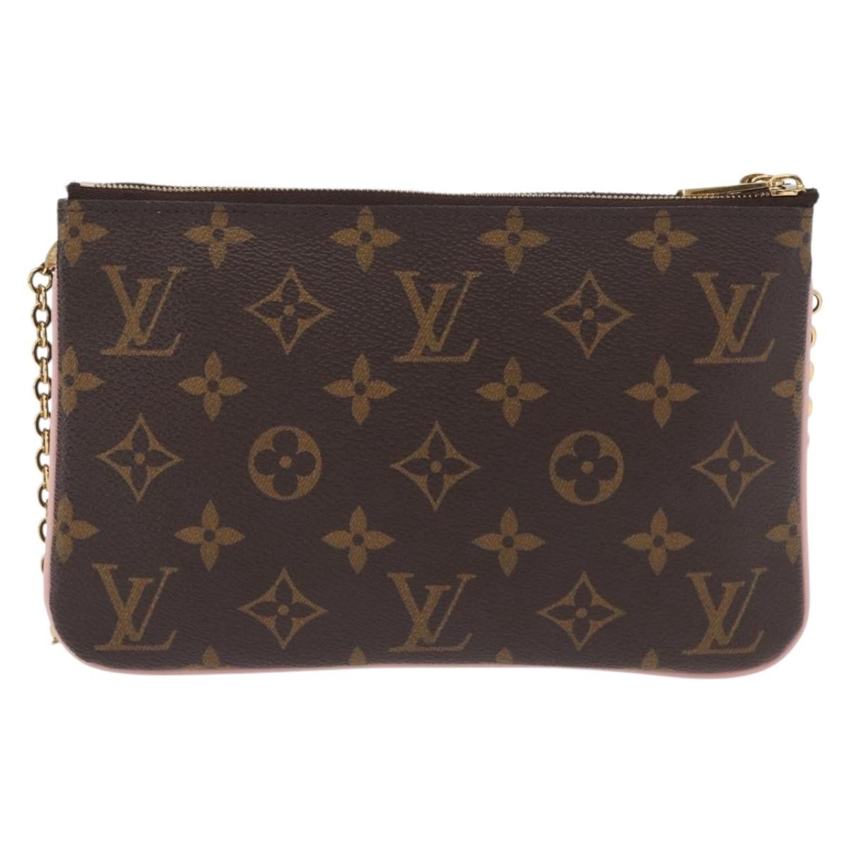 Louis Vuitton Double Zip Pochette Limited Edition Vivienne Xmas Monogram Canvas Brown Canvas Clutche & Pouche Bag (Pre-Owned)