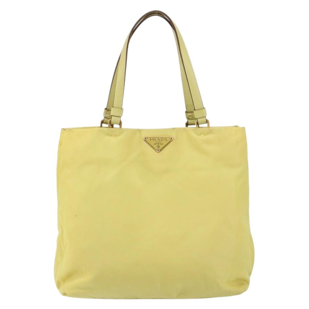 Prada Vintage Tote Nylon Yellow Nylon Tote Bag Bag (Pre-Owned)