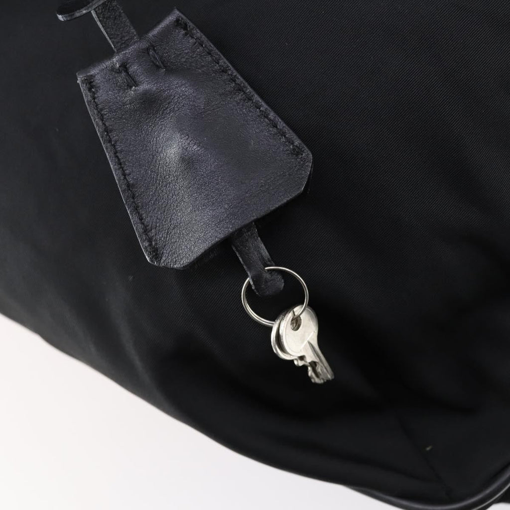 Prada Porta Computer Briefcase Tessuto And Saffiano Leather Black Nylon Briefcase Bag (Pre-Owned)