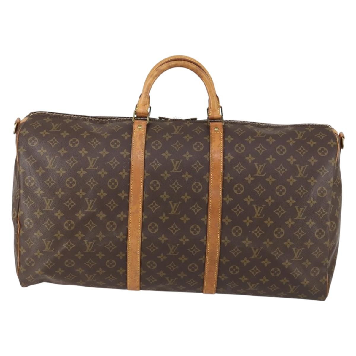 Louis Vuitton Keepall Bandouliere Bag Monogram Canvas Brown Canvas Travel Bag Bag (Pre-Owned)