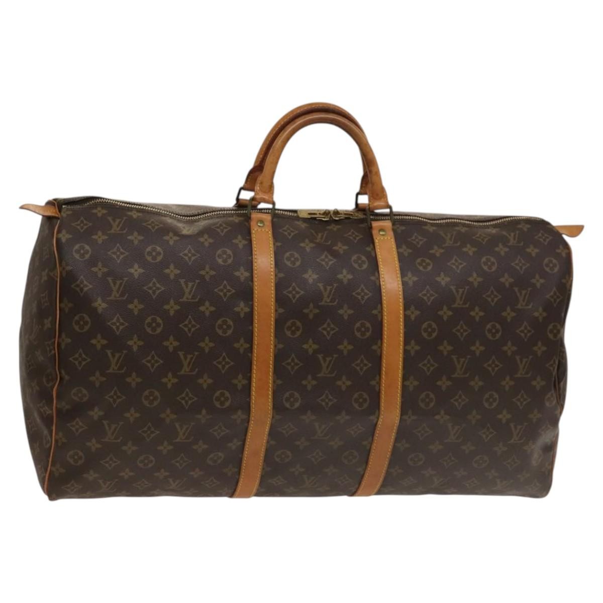 Louis Vuitton Keepall Bag Monogram Canvas Brown Canvas Travel Bag Bag (Pre-Owned)