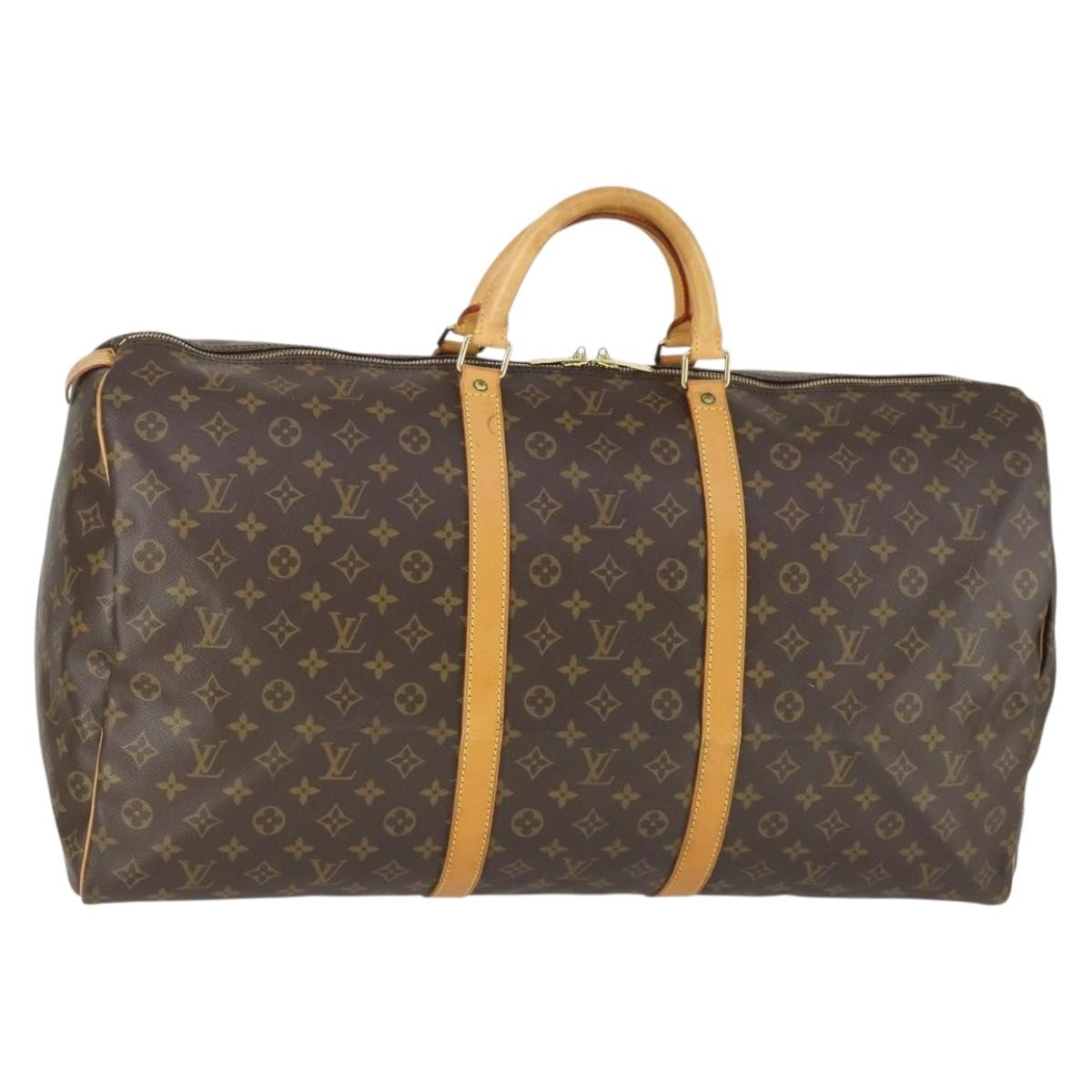 Louis Vuitton Keepall Bag Monogram Canvas Brown Canvas Travel Bag Bag (Pre-Owned)
