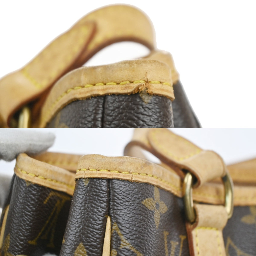 Louis Vuitton Batignolles Handbag Monogram Canvas Brown Leather Handbag (Pre-Owned)