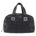 Chanel Chocolate Bar Cc Bowler Bag Caviar Skin Black Leather Handbag (Pre-Owned)
