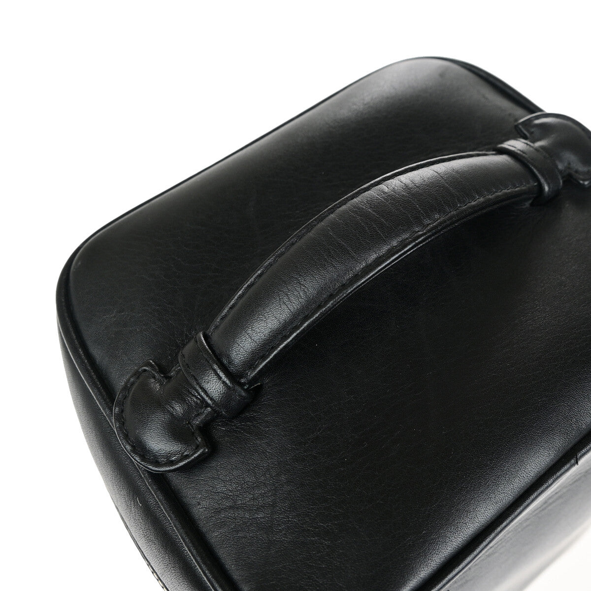 Chanel Vanity Pouch Leather Black Leather Bag (Pre-Owned)