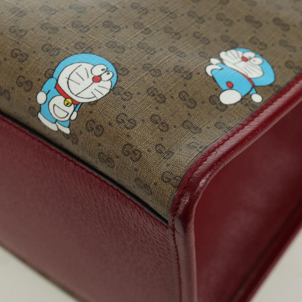 Gucci Doraemon Tote Printed Mini Gg Coated Canvas Beige Canvas Tote Bag Bag (Pre-Owned)