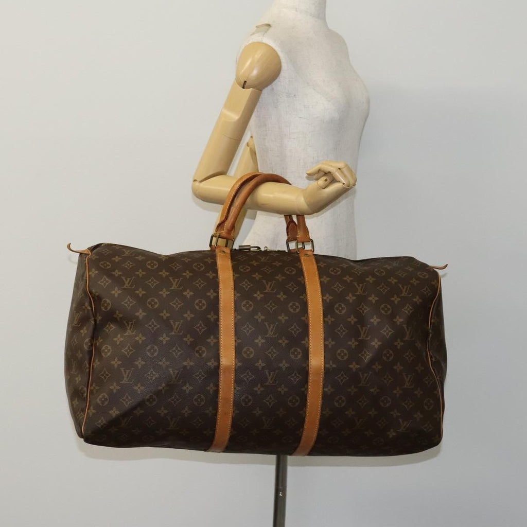 Louis Vuitton Keepall Bag Monogram Canvas Brown Canvas Travel Bag Bag (Pre-Owned)