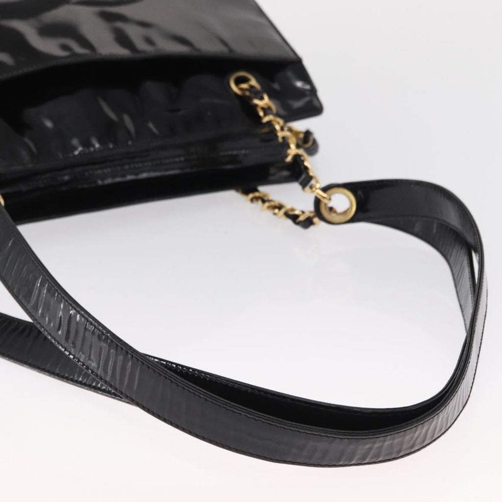 Chanel Vintage Timeless Chain Shoulder Bag Patent Black Patent_Leather Shoulder Bag Bag (Pre-Owned)
