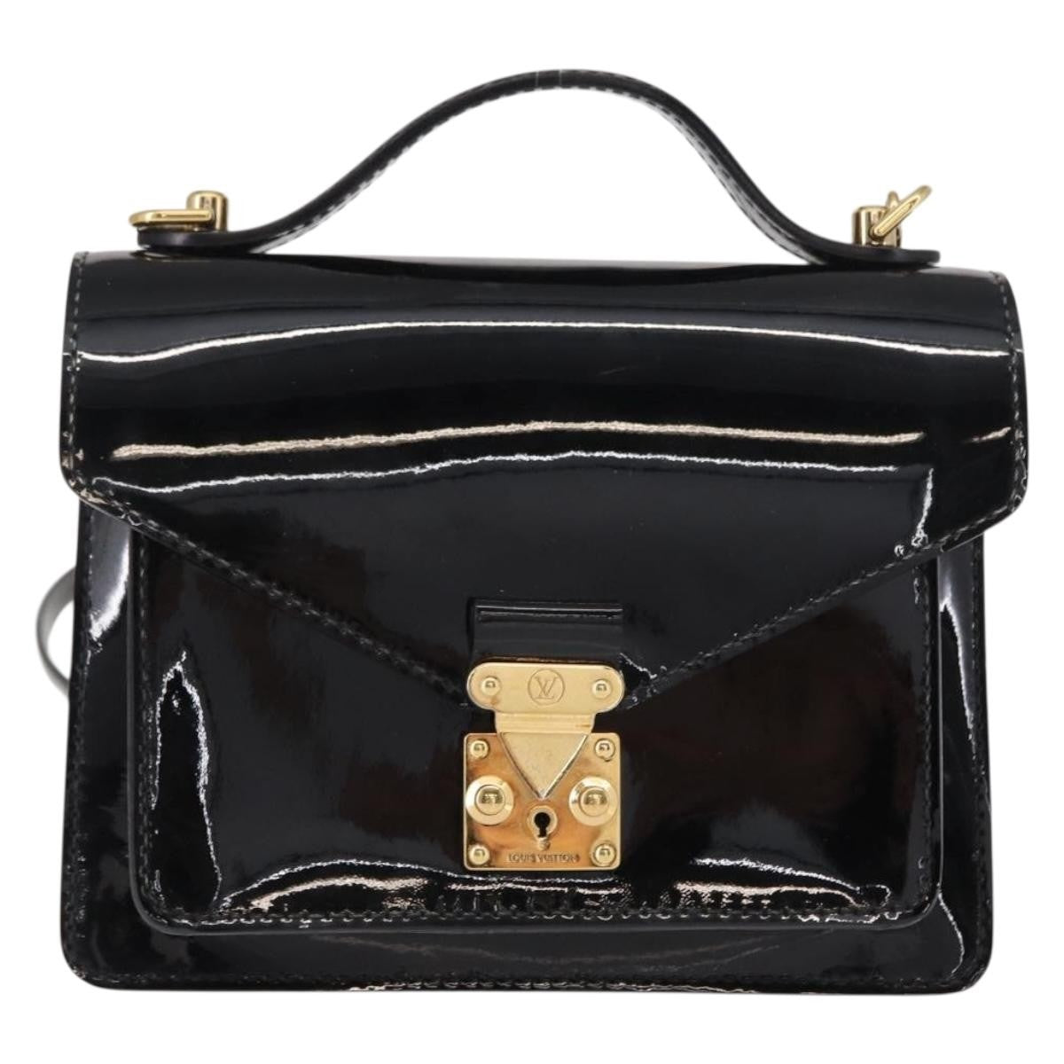 Louis Vuitton Monceau Handbag Vernis Black Patent_Leather Handbag (Pre-Owned)