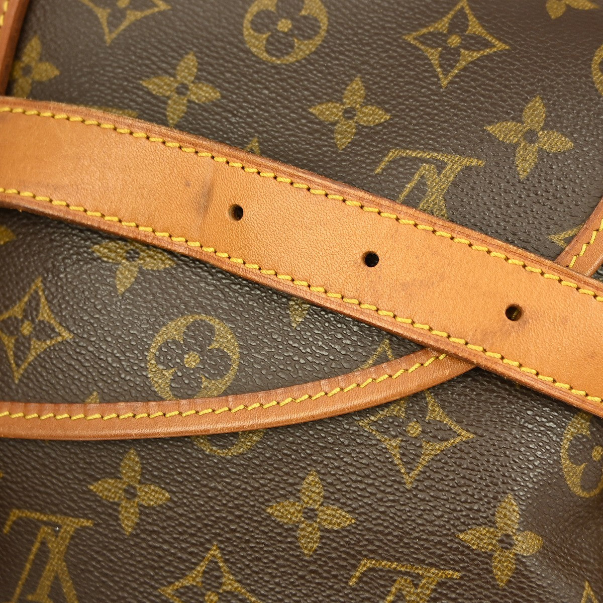 Louis Vuitton Saumur Handbag Monogram Canvas Brown Canvas Shoulder Bag Bag (Pre-Owned)