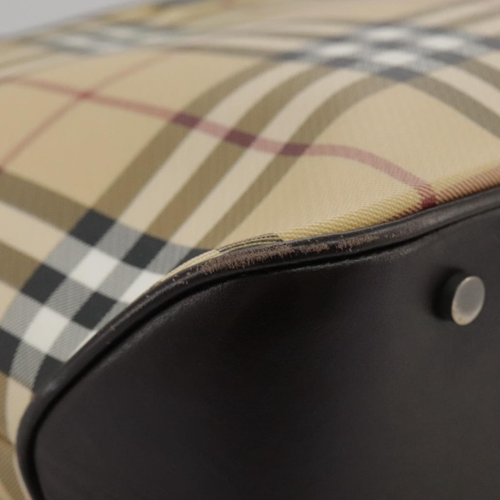 Burberry Nova Check Handbag Nova Check Canvas And Leather Beige Canvas Handbag (Pre-Owned)
