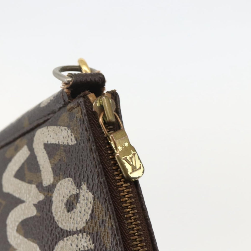 Louis Vuitton Pochette Accessoires Limited Edition Monogram Graffiti Brown Canvas Clutche & Pouche Bag (Pre-Owned)