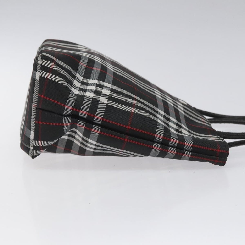 Burberry Nova Check Tote Nylon Black Nylon Handbag (Pre-Owned)