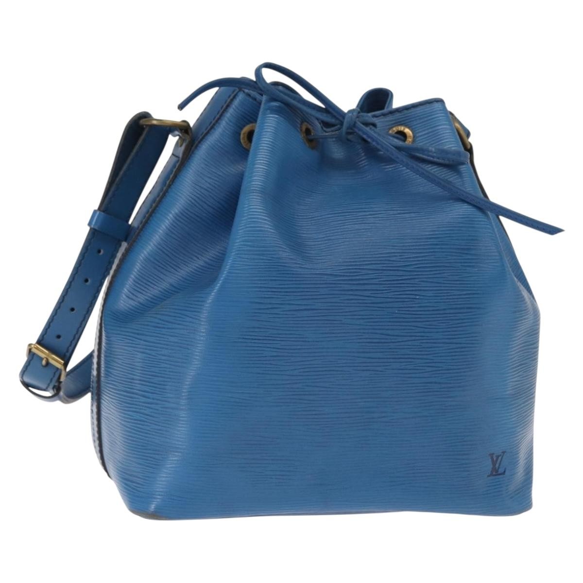 Louis Vuitton Petit Noe Handbag Epi Leather Blue Leather Shoulder Bag Bag (Pre-Owned)