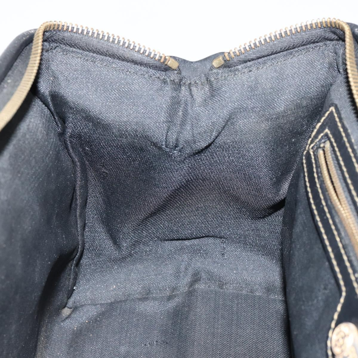 Fendi Vintage Pequin Boston Bag Coated Canvas Black Canvas Bag (Pre-Owned)
