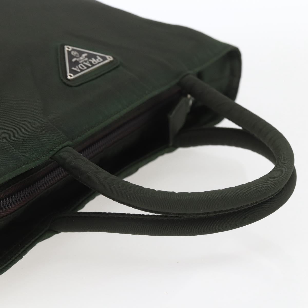 Prada Vintage Zip Handbag Tessuto Khaki Nylon Handbag (Pre-Owned)