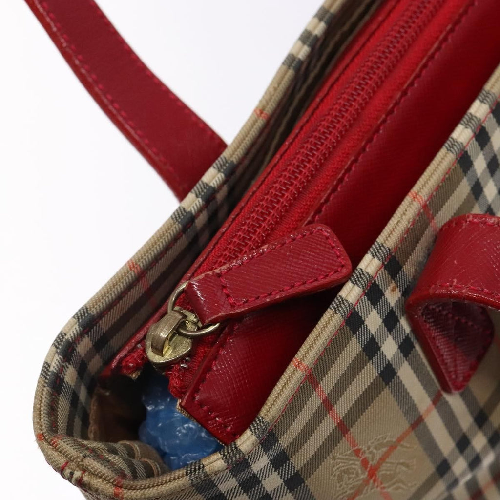 Burberry Nova Check Handbag Nova Check Canvas Beige Canvas Handbag (Pre-Owned)