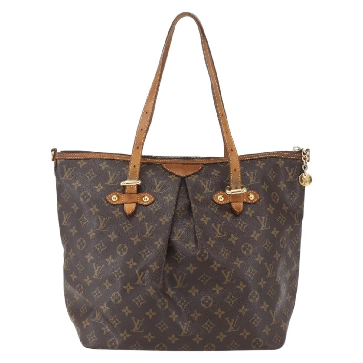 Louis Vuitton Palermo Handbag Monogram Canvas Brown Canvas Tote Bag Bag (Pre-Owned)